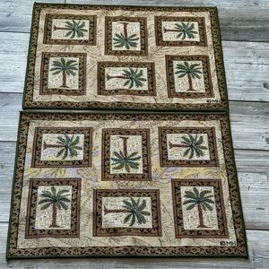 Set Of 2 MH Tapestry Palm Tree Placemats